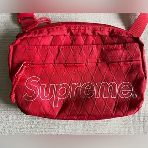 SUPREME Red Quilted Crossbody Bag/Fannypack